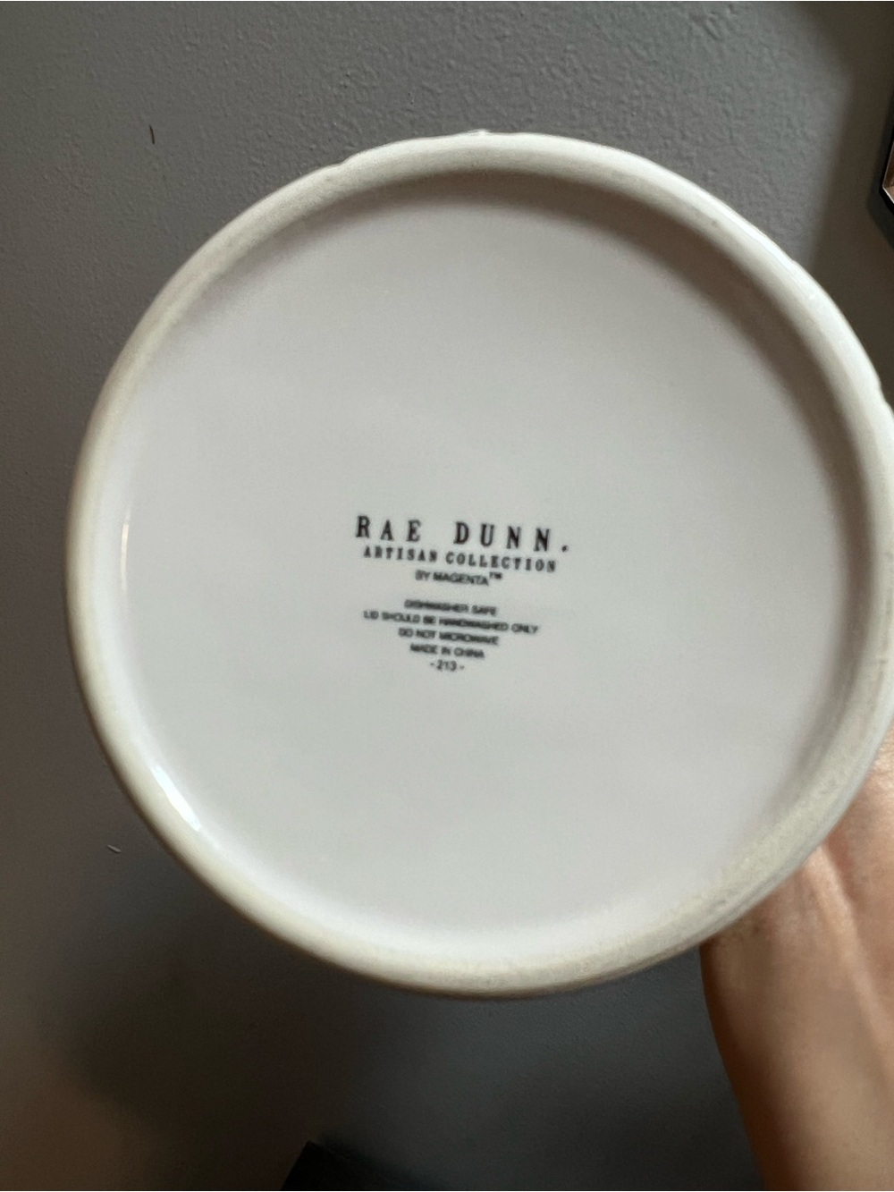 Rae Dunn White Ceramic Lid with Black Logo - Picture 4 of 5